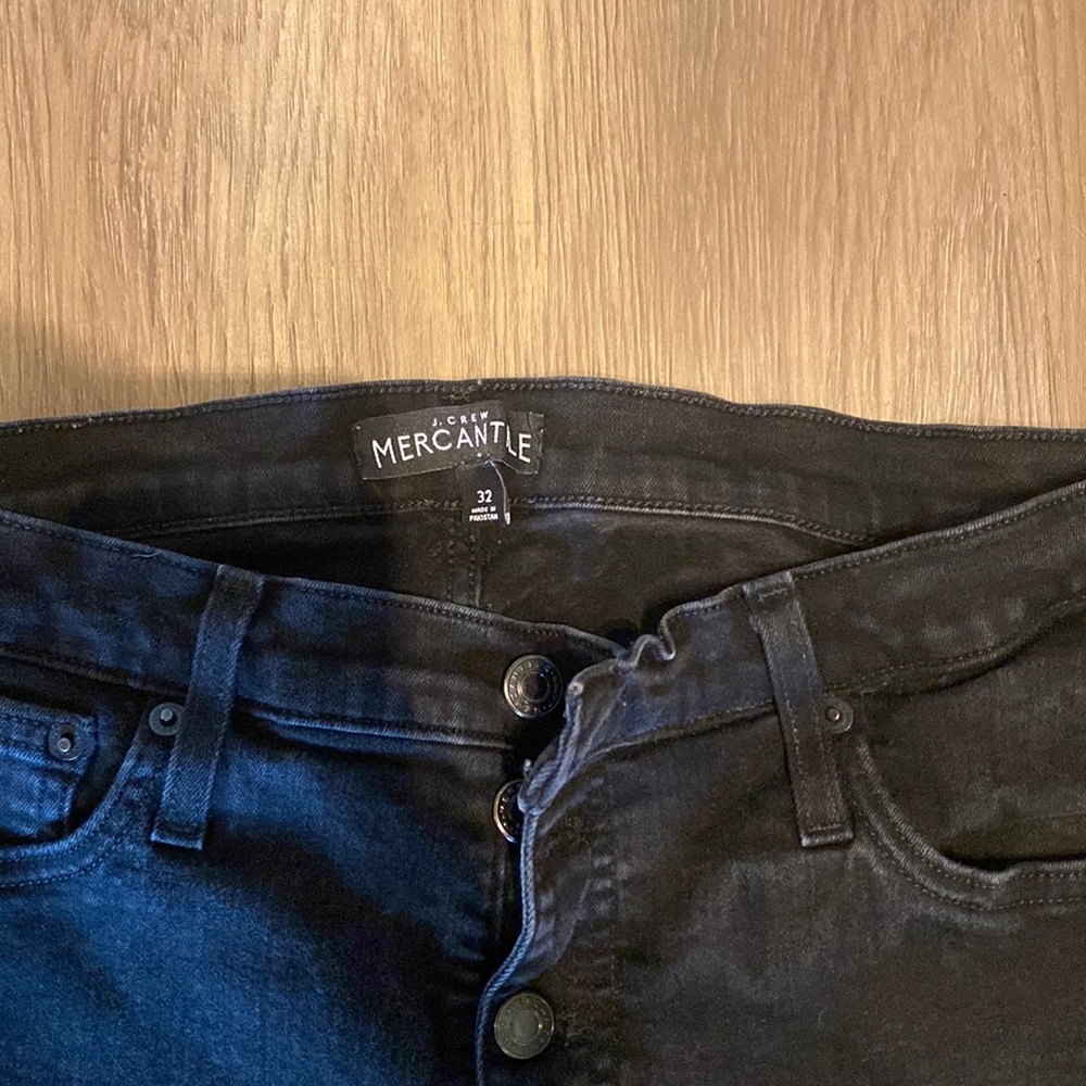 Black J Crew sz 32 high waisted jeans 27” inseam
